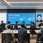농업기술 전문가 네트워킹 방법 - A professional networking event in a modern conference hall focused on agricultural technology exper...